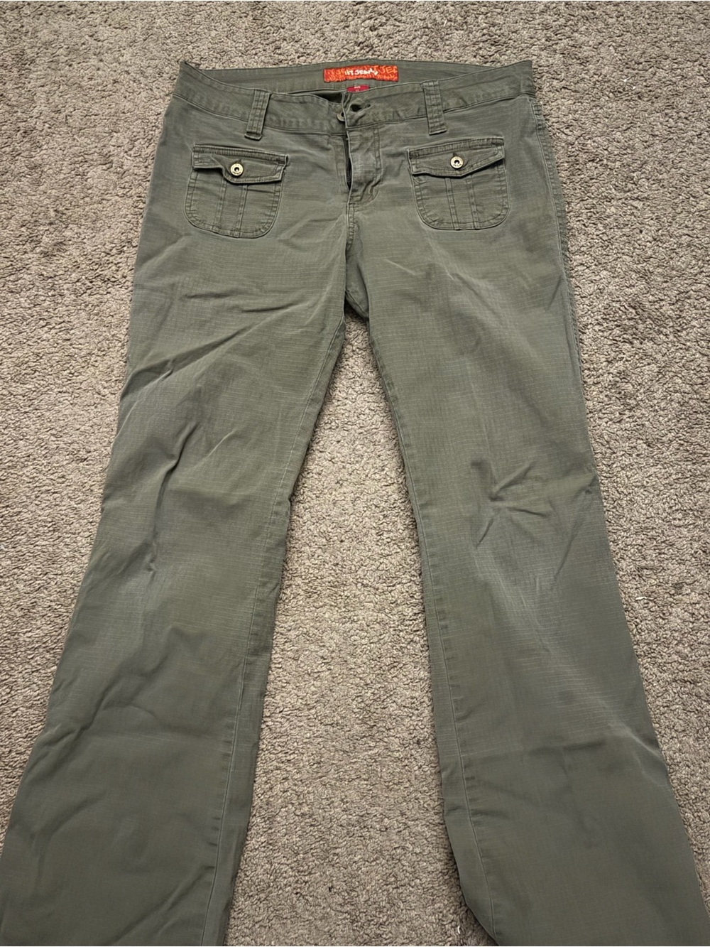 !it jeans Women's Olive Green Flare Legged Jeans
